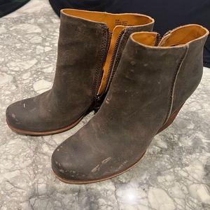 Kork-Ease Gray Ankle Boots